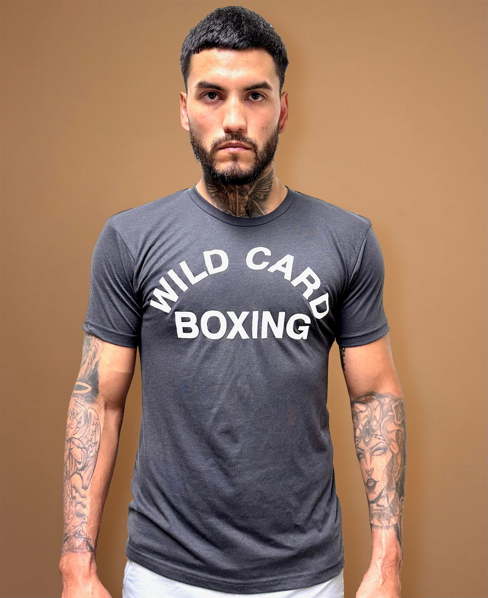 Wild Card Boxing Old School Logo Shirt - Graphite Black/White