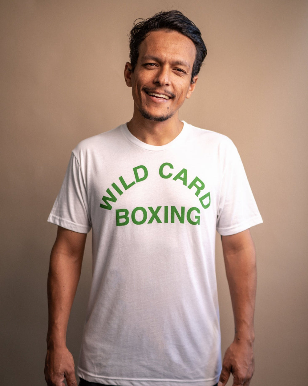 Wild Card Boxing Old School Logo Shirt - White/Green