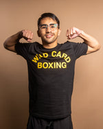 Wild Card Boxing Old School Logo Shirt - Black/Yellow