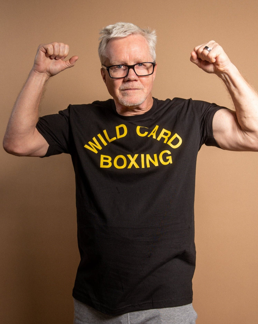 Wild Card Boxing Old School Logo Shirt - Black/Yellow