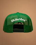 Wild Card Boxing Original Logo "It Ain't Easy" Trucker Hat - White/Green